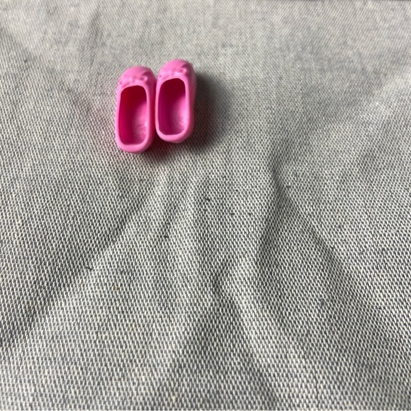 Barbie Doll Ballet Shoes Ballerina Slippers Bows Dark Pink - Picture 3 of 5